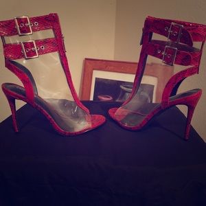 Faux snake skin stilettos